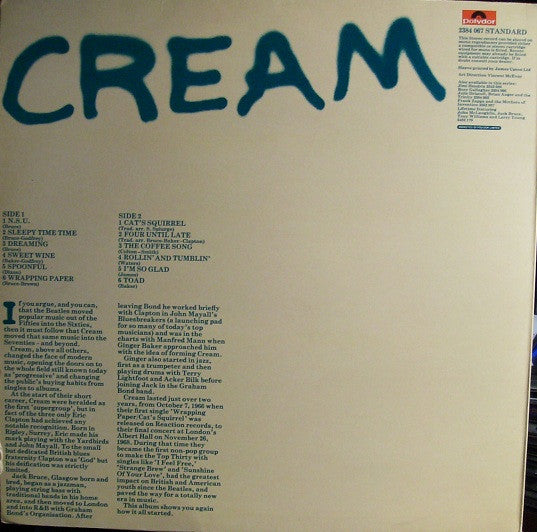 Release: Fresh Cream-Vinyl-UK-1974-2384 067-2830854