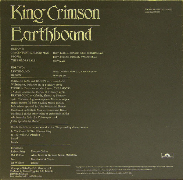 Master Release: Earthbound by King Crimson