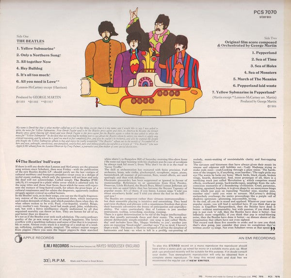 Release: Yellow Submarine-Vinyl-UK-1973-PCS 7070-3099309