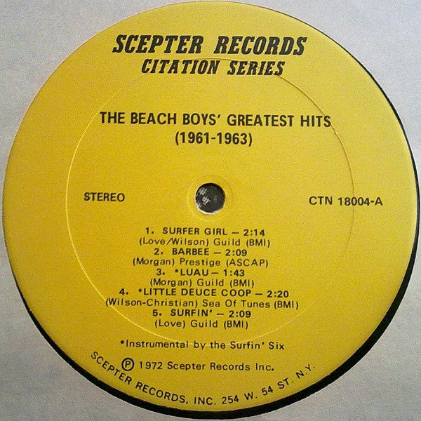 The Best Of The Beach Boys - The Beach Boys' Greatest Hits (1961-1963)