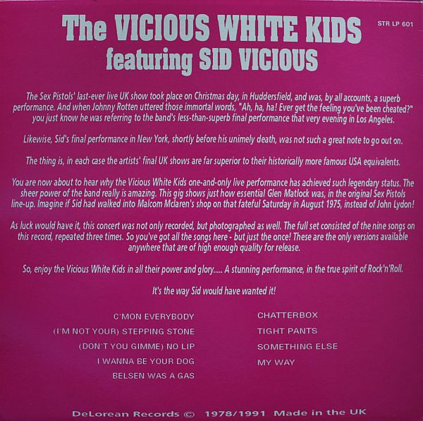 Release: The Vicious White Kids-Vinyl-UK-1991-STR LP 601-2777394