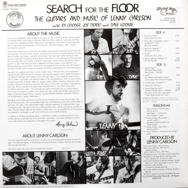 Release: Search For The Floor-Vinyl-Japan-1979-PA-6322-11173870
