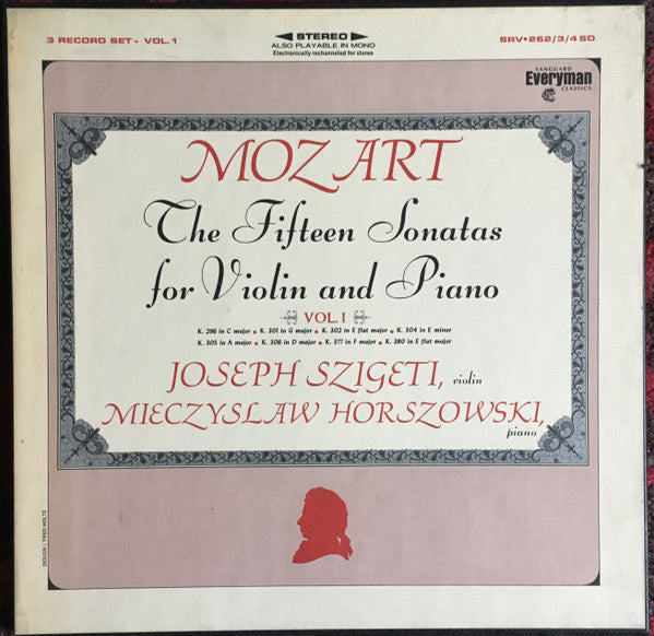 Master Release: The Fifteen Sonatas For Violin And Piano  Vol. I by Wolfgang Amadeus Mozart