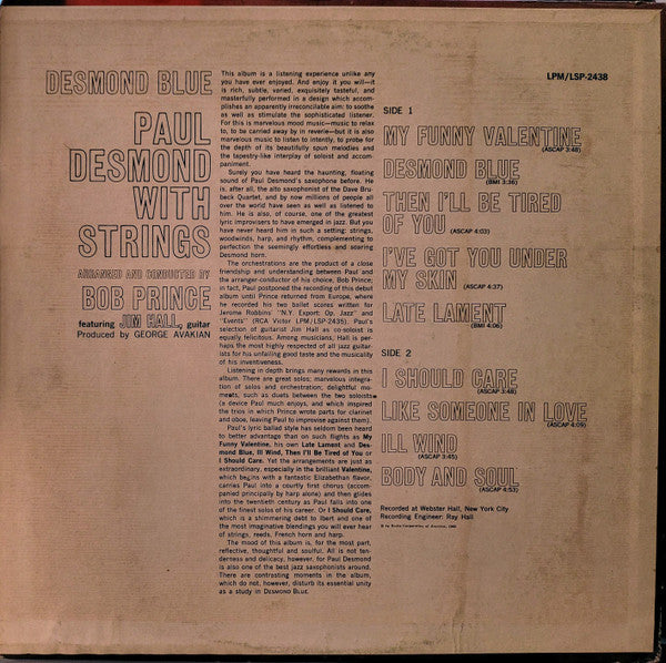 Release: Desmond Blue-Vinyl-US-1962-LSP-2438-15849564