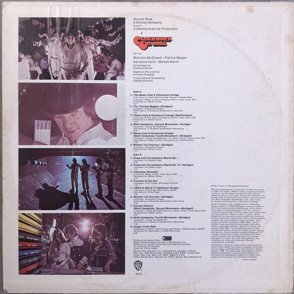 Release: Stanley Kubrick's A Clockwork Orange (Music From The Soundtrack)-Vinyl-US-1972-BS 2573-21676660