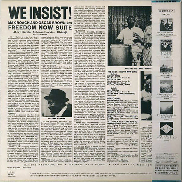 Release: We Insist! Max Roach's Freedom Now Suite-Vinyl-Japan-1985-VIJ-6454, 9002-10536417