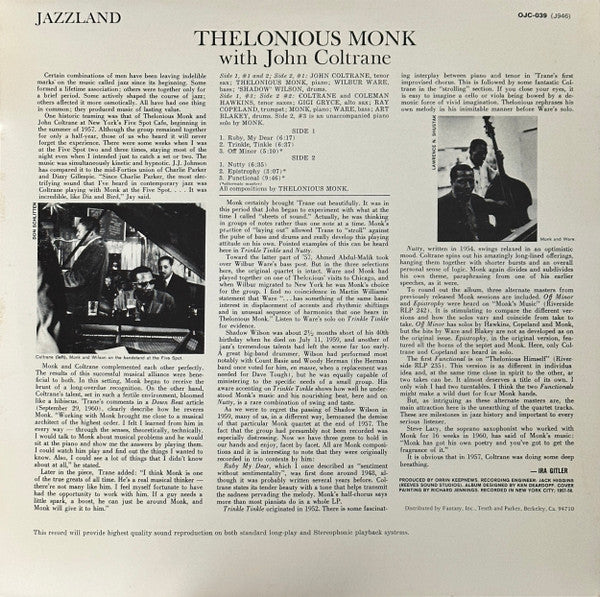 Thelonious Monk With John Coltrane