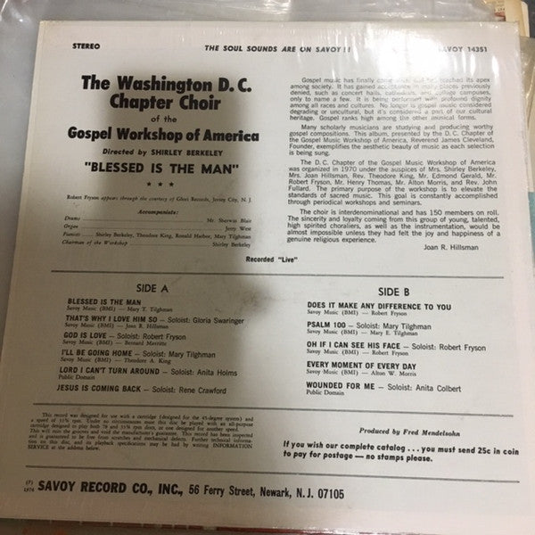 Master Release: Blessed Is The Man by The Washington D.C. Chapter Choir Of The Gospel Workshop Of America