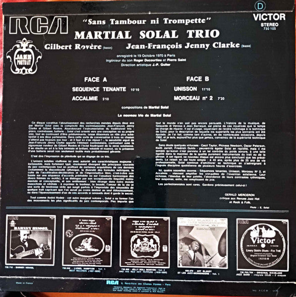 Master Release: Sans Tambour Ni Trompette by Martial Solal Trio