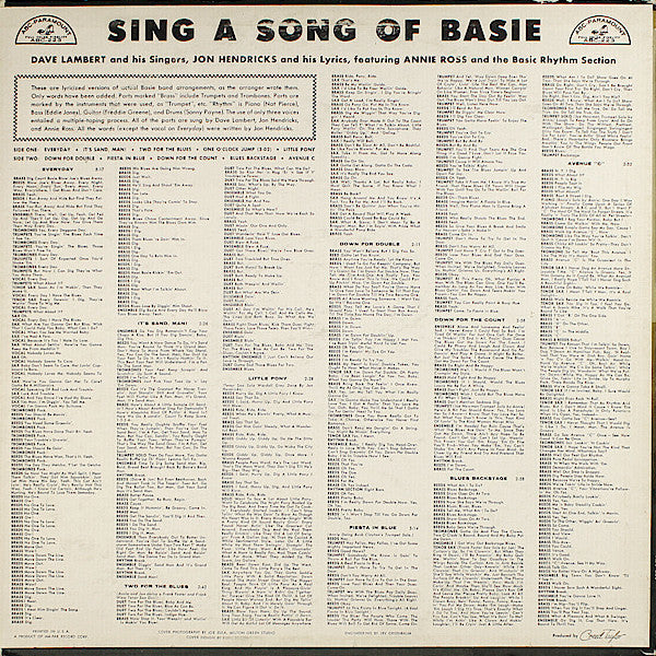 Release: Sing A Song Of Basie-Vinyl-US-1958-ABC-223-24600845