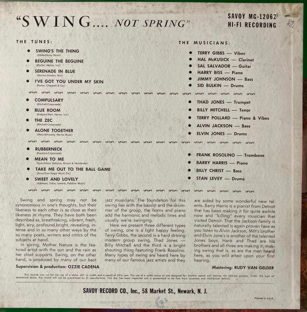 Swing... Not Spring!