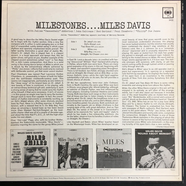 Release: Milestones-Vinyl-US-1977-PC 9428, 9428-10094991