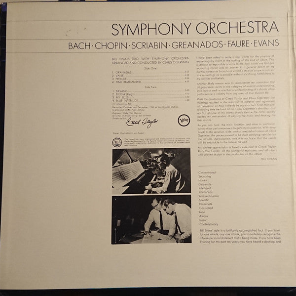 Bill Evans Trio With Symphony Orchestra