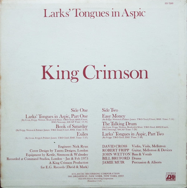 Larks' Tongues In Aspic