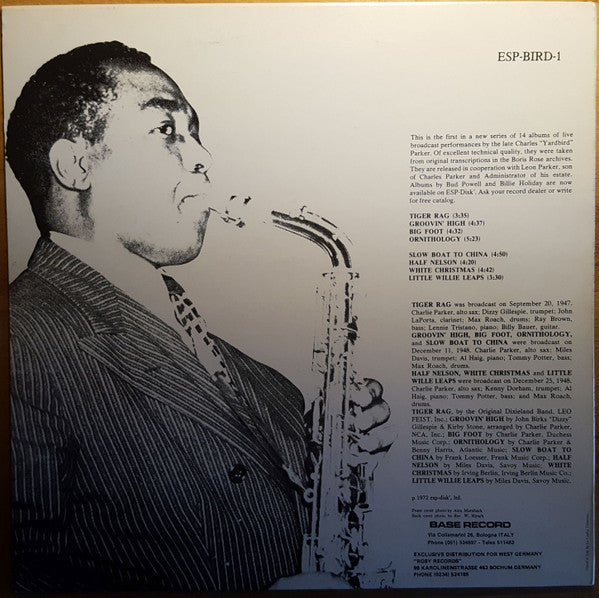 Release: The Comprehensive Charlie Parker: Live Performances Volume I-Vinyl-Italy-None-ESP-Bird-1-14315499