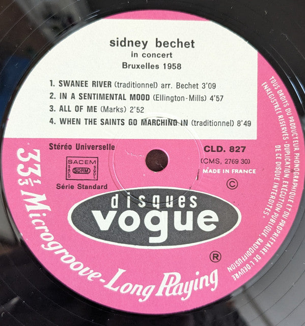 Sidney Bechet In Concert - Bruxelles 1958
