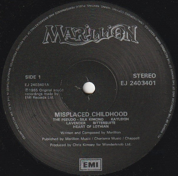 Release: Misplaced Childhood-Vinyl-UK-1985-MRL 2, EJ 2403401-18761605
