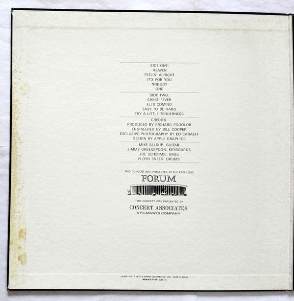 Release: Captured Live At The Forum-Vinyl-Japan-1976-YQ-8021-AB-13921304