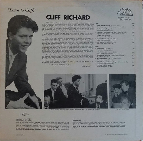 Master Release: Listen To Cliff! by Cliff Richard