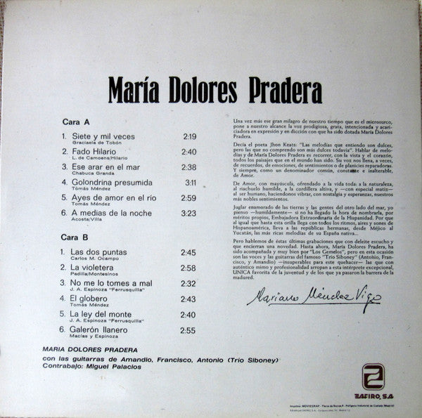 Master Release: Maria Dolores Pradera by Maria Dolores Pradera