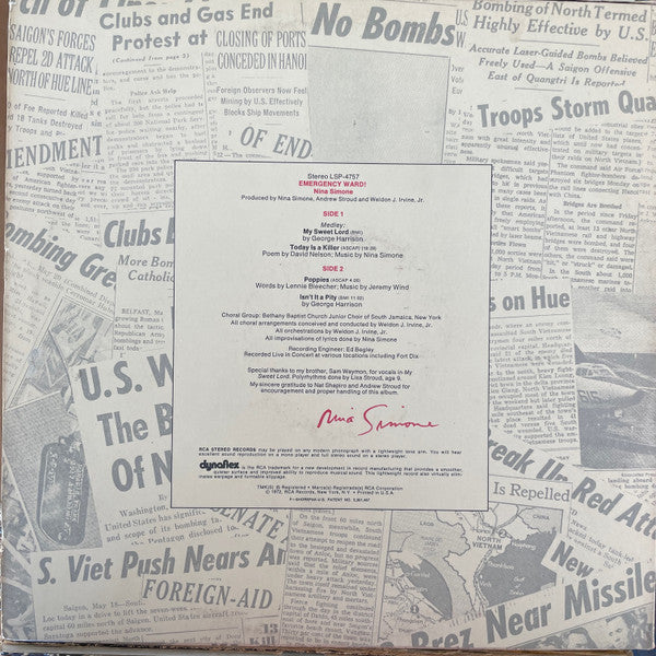 Release: In Concert - Emergency Ward!-Vinyl-US-1972-LSP-4757-23691245