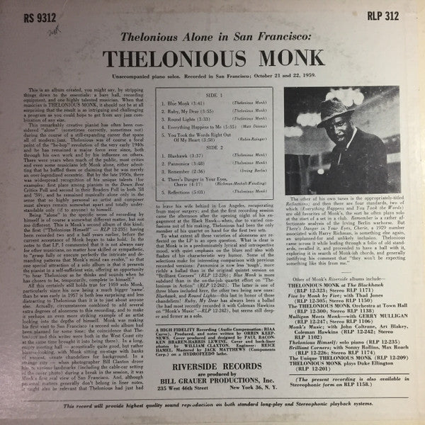 Thelonious Alone In San Francisco