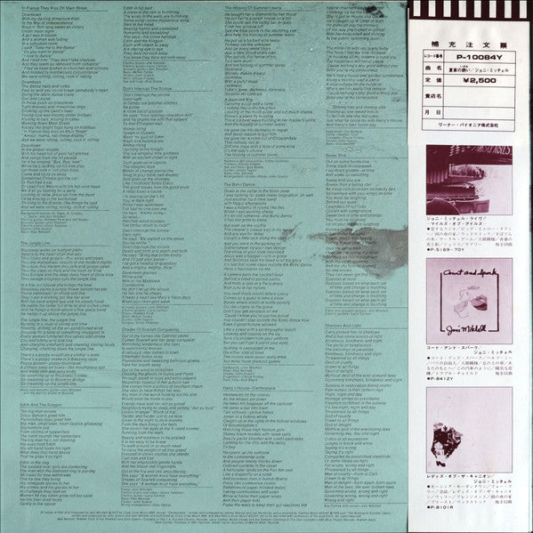 Release: The Hissing Of Summer Lawns-Vinyl-Japan-1975-P-10084Y-16238666