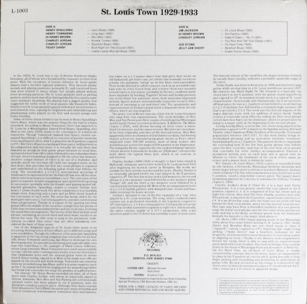 Release: St. Louis Town 1927-1932-Vinyl-US-None-L 1003-10766184