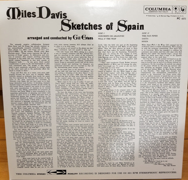 Release: Sketches Of Spain-Vinyl-US-None-PC 8271-13067181