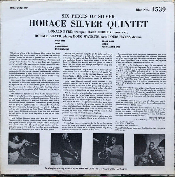 Release: 6 Pieces Of Silver-Vinyl-US-1966-BLP 1539-14551302
