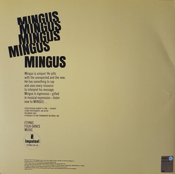 Release: Mingus Mingus Mingus Mingus Mingus-Vinyl-UK & Ireland-2017-AS-54-10898654