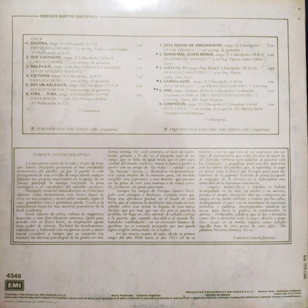 Release: Los Grandes Creadores-Vinyl-Argentina-None-XLD 42699, 4349-18370702