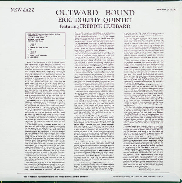 Release: Outward Bound-Vinyl-US-1987-OJC-022, NJ-8236-15810135