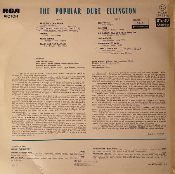 Release: The Popular Duke Ellington-Vinyl-France-1971-740.627, LSP 3.576-16081155