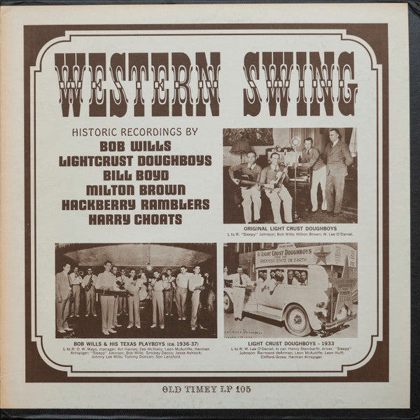 Release: Western Swing (Historic Recordings)-Vinyl-US-1967-OT 105-21751315
