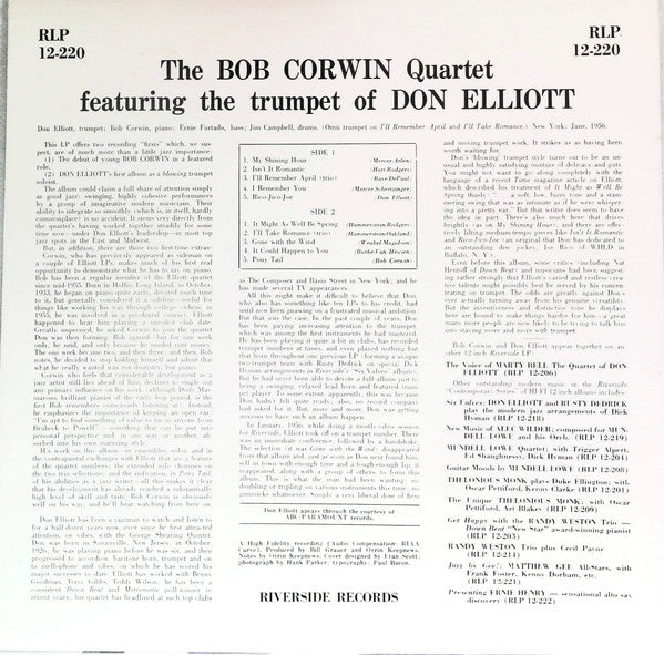 Master Release: The Bob Corwin Quartet Featuring The Trumpet of Don Elliott by The Bob Corwin Quartet