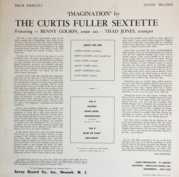 Master Release: Imagination by The Curtis Fuller Sextet