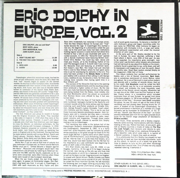Master Release: In Europe, Vol. 2 by Eric Dolphy