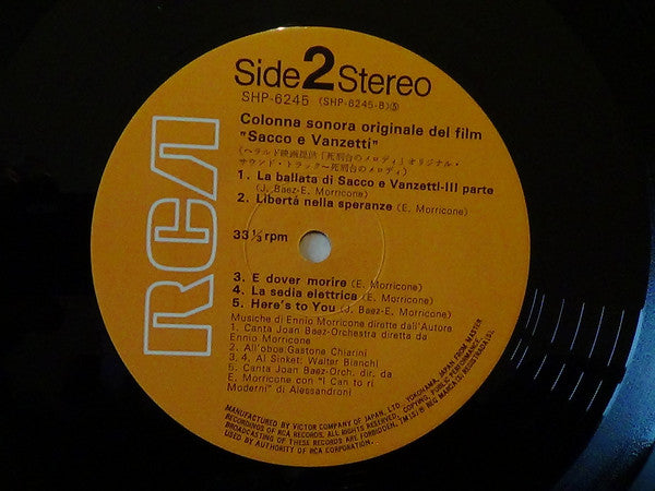 死刑台のメロディ = Sacco E Vanzetti (Colonna Sonora Originale Del Film)
