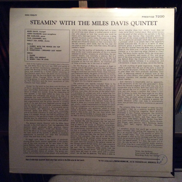 Steamin' With The Miles Davis Quintet