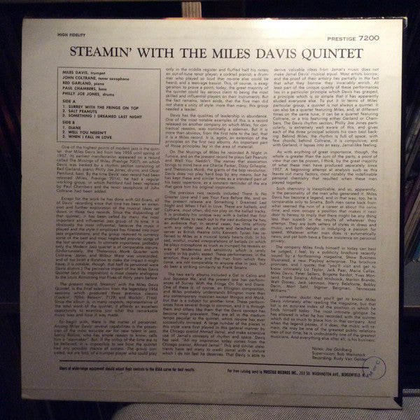 Steamin' With The Miles Davis Quintet