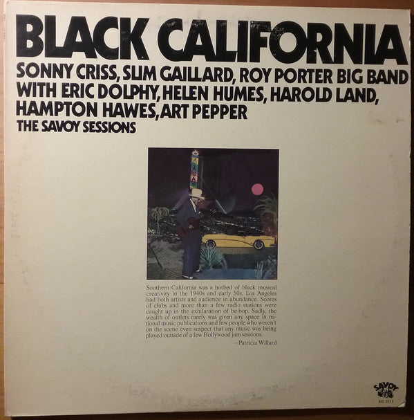 Master Release: Black California (The Savoy Sessions) by Sonny Criss