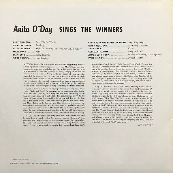 Anita O'Day Sings The Winners