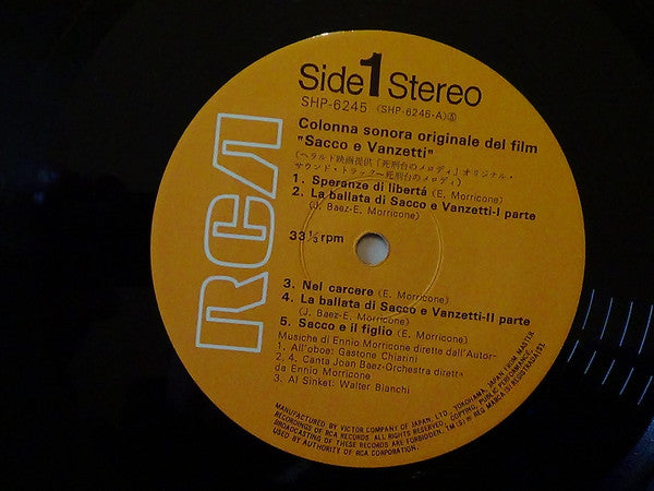 死刑台のメロディ = Sacco E Vanzetti (Colonna Sonora Originale Del Film)