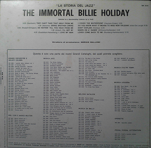 Master Release: The Immortal Billie Holiday by Billie Holiday