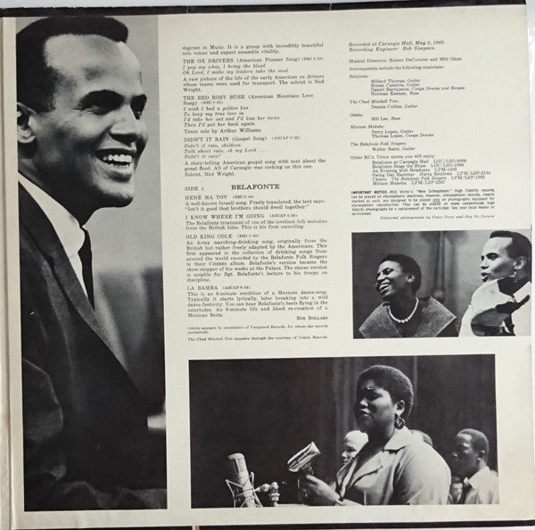 Belafonte Returns To Carnegie Hall