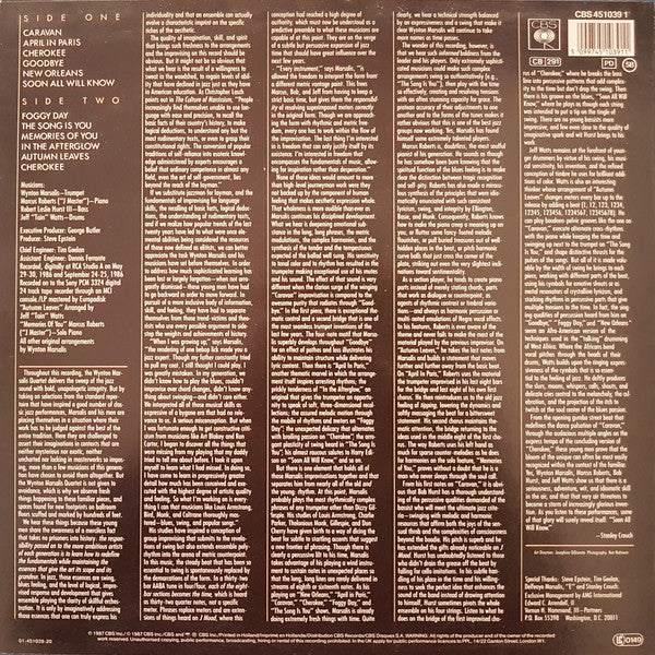 Release: Marsalis Standard Time, Vol. 1-Vinyl-Europe-1987-CBS 451039 1-2898562