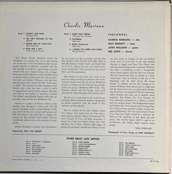 Release: Charlie Mariano-Vinyl-Japan-1974-MP 2374-5538073