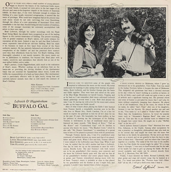 Master Release: Buffalo Gal by Leftwich & Higginbotham