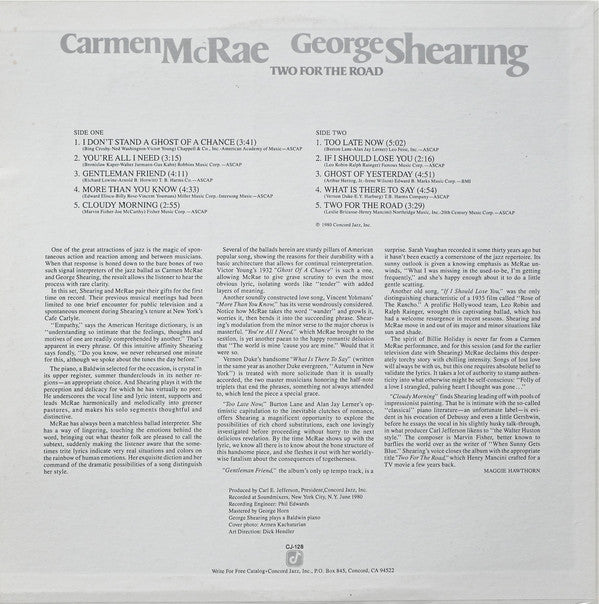 Release: Two For The Road-Vinyl-US-1980-CJ-128-1536511